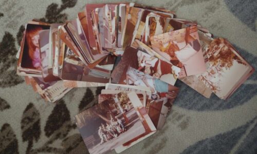 random old photos on the floor