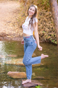 senior girl standing in water. best photography in phoenix, az