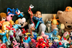 Fun with stuffed toys photoshoot