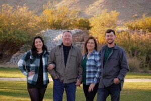 Family of four. Amazing photoshoot base of white tank mountains in Buckeye, AZ