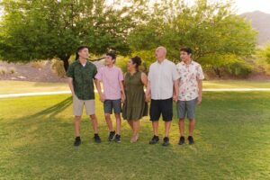 Family of five photoshoot base of the white tank mountains. Buckeye AZ.