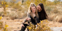 couple in love at a desert photoshoot