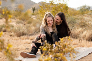 couple in love at a desert photoshoot