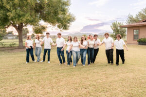 Multi-generational family portrait in Buckeye AZ during golden hour