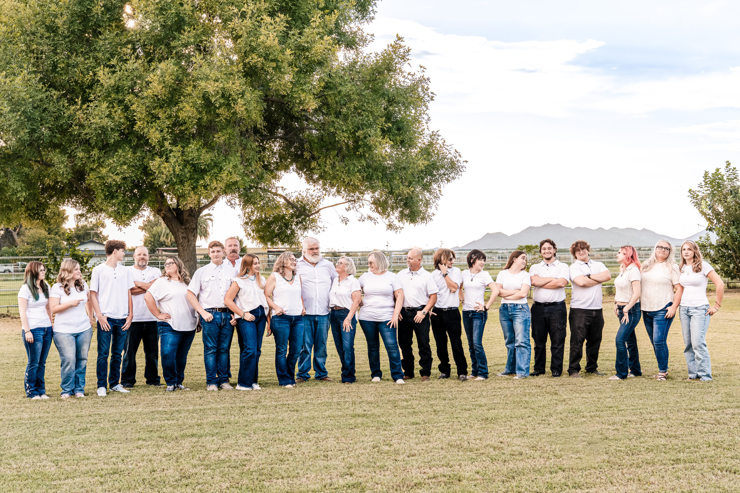 Extended family photography session in Buckeye AZ with 21 family members